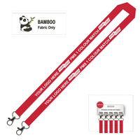 Bamboo Ribbed Lanyard Screen Printed 15mm - Double Carabiner