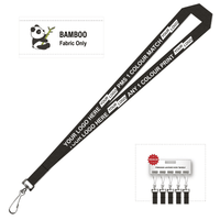 Bamboo Ribbed Lanyard Screen Printed 15mm - Swivel Hook