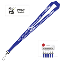 Bamboo Ribbed Lanyard Screen Printed 15mm - Swivel Hook