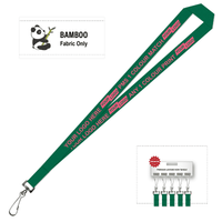 Bamboo Ribbed Lanyard Screen Printed 15mm - Swivel Hook