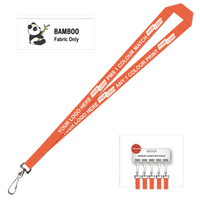 Bamboo Ribbed Lanyard Screen Printed 15mm - Swivel Hook