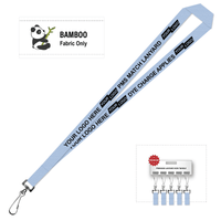Bamboo Ribbed Lanyard Screen Printed 15mm - Swivel Hook