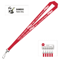 Bamboo Ribbed Lanyard Screen Printed 15mm - Swivel Hook