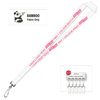 Bamboo Ribbed Lanyard Screen Printed 15mm - Swivel Hook