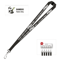 Bamboo Ribbed Lanyard Screen Printed 15mm - Swivel Hook and Breakaway