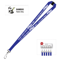 Bamboo Ribbed Lanyard Screen Printed 15mm - Swivel Hook and Breakaway