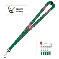 Bamboo Ribbed Lanyard Screen Printed 15mm - Swivel Hook and Breakaway