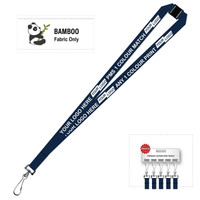 Bamboo Ribbed Lanyard Screen Printed 15mm - Swivel Hook and Breakaway