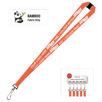 Bamboo Ribbed Lanyard Screen Printed 15mm - Swivel Hook and Breakaway