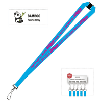 Bamboo Ribbed Lanyard Screen Printed 15mm - Swivel Hook and Breakaway