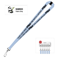 Bamboo Ribbed Lanyard Screen Printed 15mm - Swivel Hook and Breakaway
