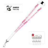 Bamboo Ribbed Lanyard Screen Printed 15mm - Swivel Hook and Breakaway
