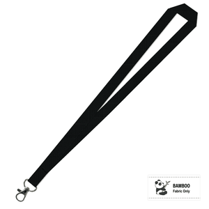 Bamboo Plain Lanyard with Carabiner - 15mm 100% Bamboo
