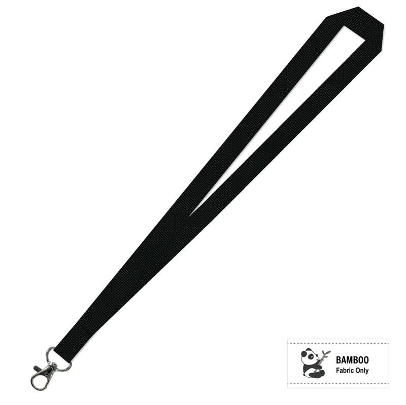 Bamboo Plain Lanyard with Carabiner - 15mm 100% Bamboo