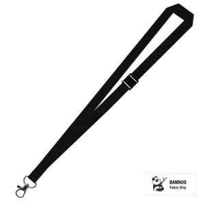 Bamboo Plain Lanyard with Carabiner and Breakaway - 15mm 100% Bamboo