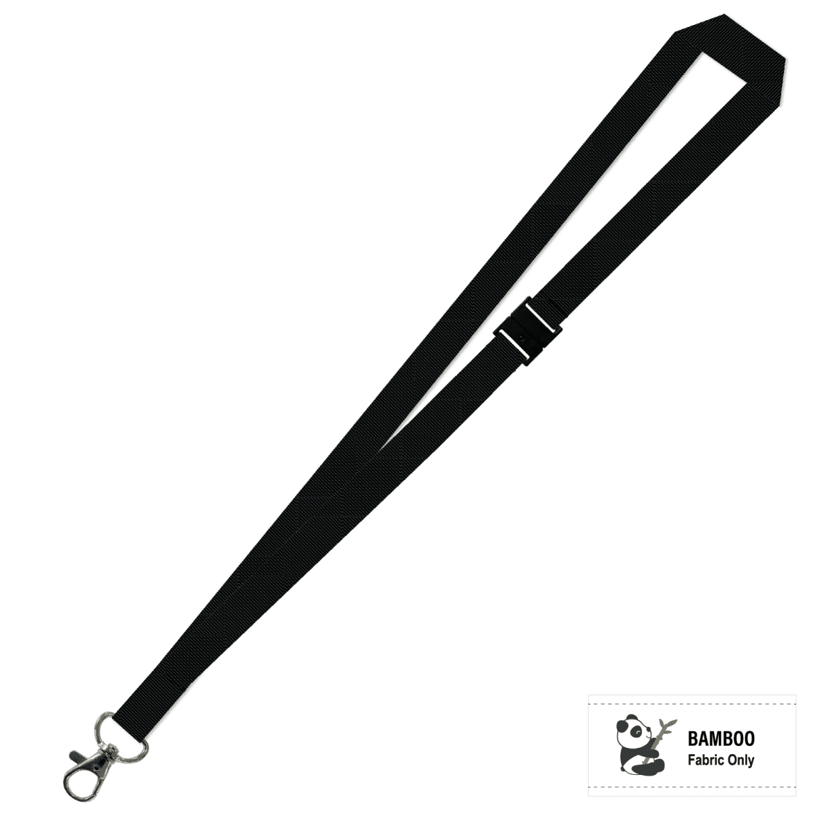 Bamboo Plain Lanyard with Carabiner and Breakaway - 15mm 100% Bamboo
