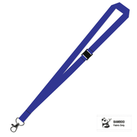 Bamboo Plain Lanyard with Carabiner and Breakaway