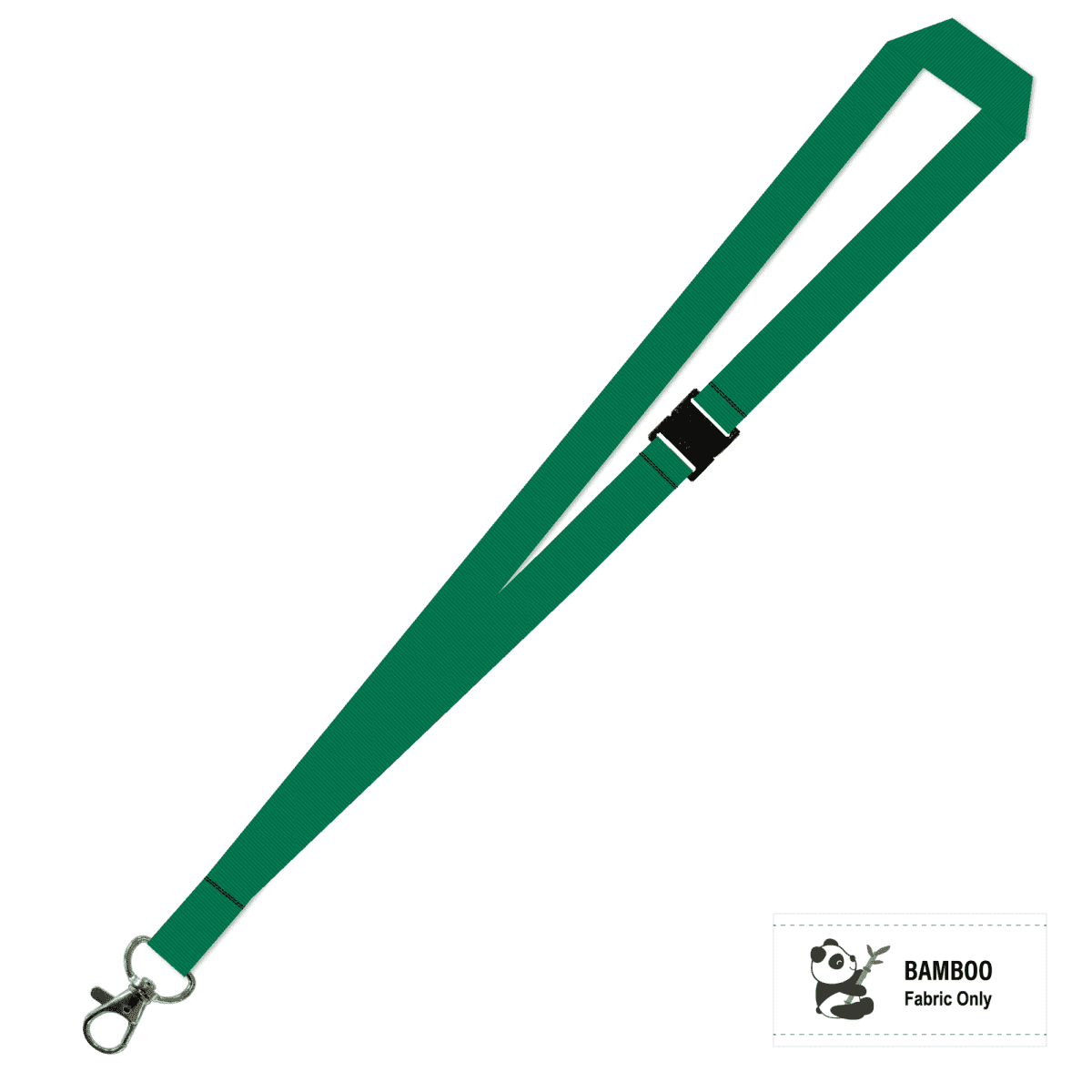Bamboo Plain Lanyard with Carabiner and Breakaway