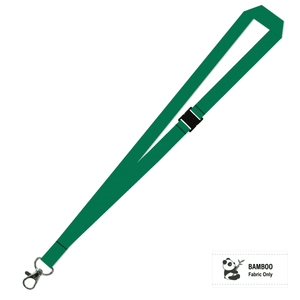 Bamboo Plain Lanyard with Carabiner and Breakaway - 15mm 100% Bamboo