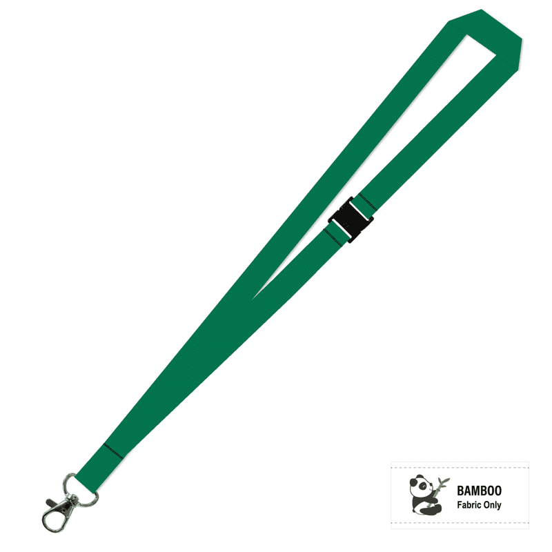 Bamboo Plain Lanyard with Carabiner and Breakaway - 15mm 100% Bamboo