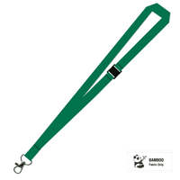 Bamboo Plain Lanyard with Carabiner and Breakaway