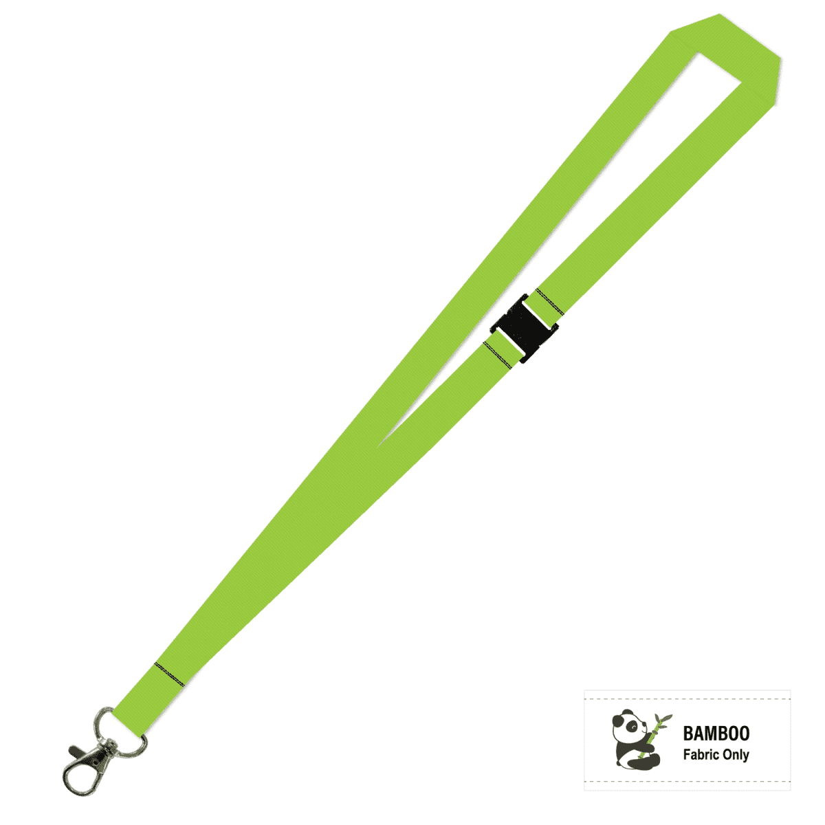 Bamboo Plain Lanyard with Carabiner and Breakaway