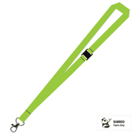 Bamboo Plain Lanyard with Carabiner and Breakaway