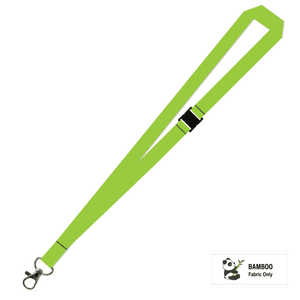 Bamboo Plain Lanyard with Carabiner and Breakaway - 15mm 100% Bamboo