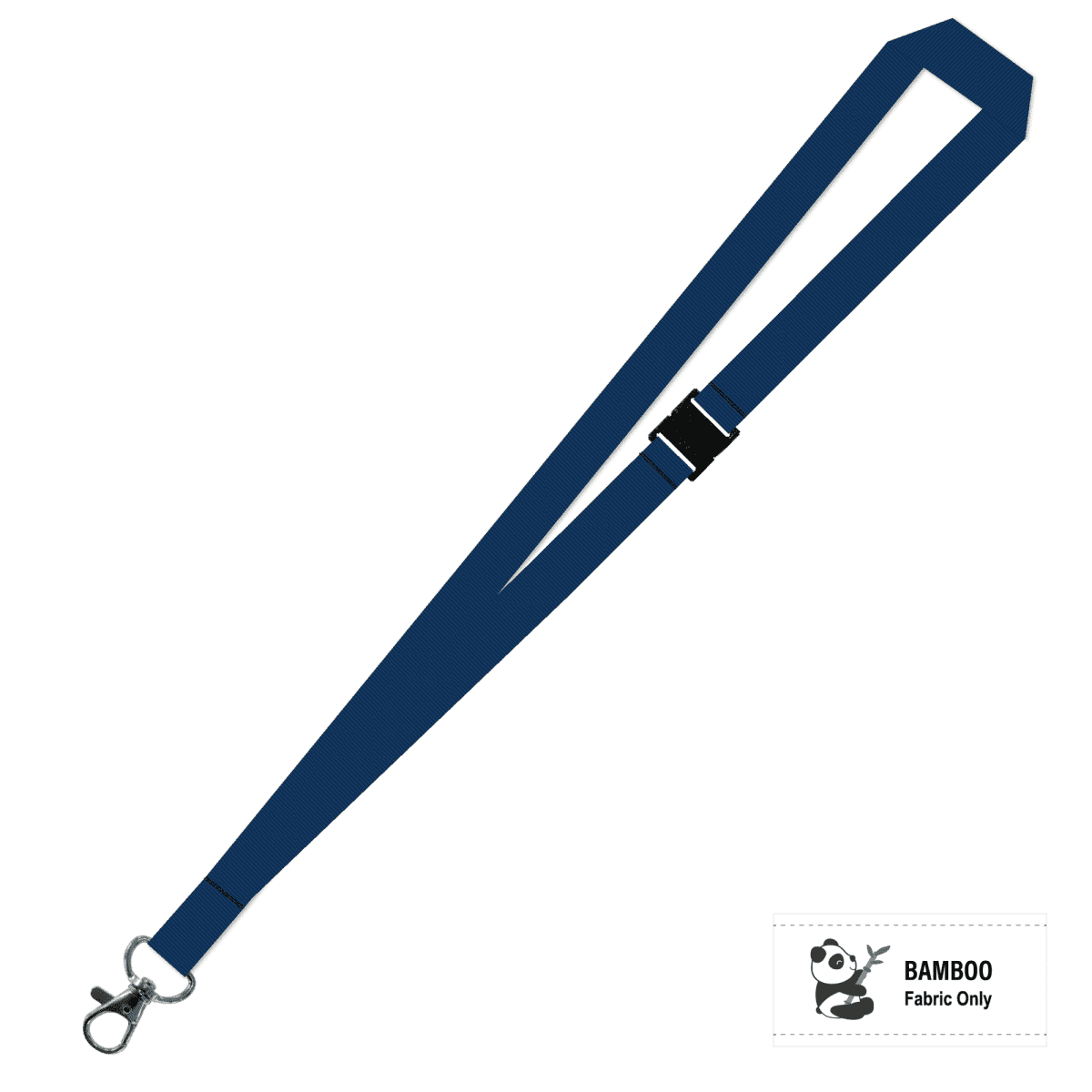 Bamboo Plain Lanyard with Carabiner and Breakaway