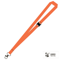 Bamboo Plain Lanyard with Carabiner and Breakaway