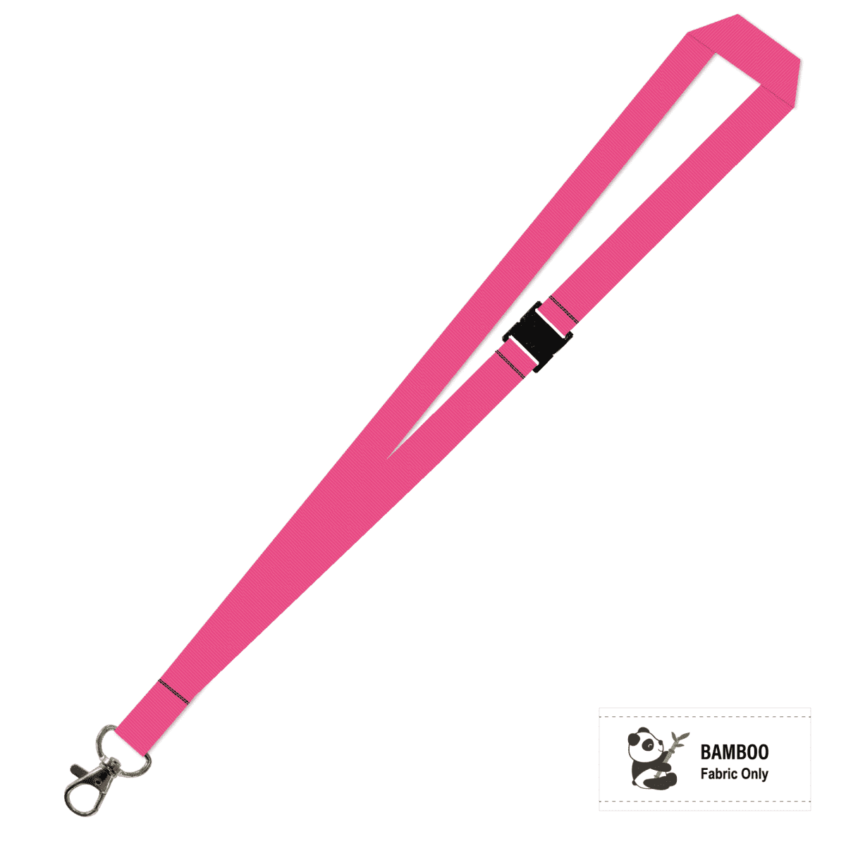 Bamboo Plain Lanyard with Carabiner and Breakaway