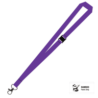 Bamboo Plain Lanyard with Carabiner and Breakaway