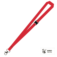 Bamboo Plain Lanyard with Carabiner and Breakaway