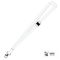 Bamboo Plain Lanyard with Carabiner and Breakaway
