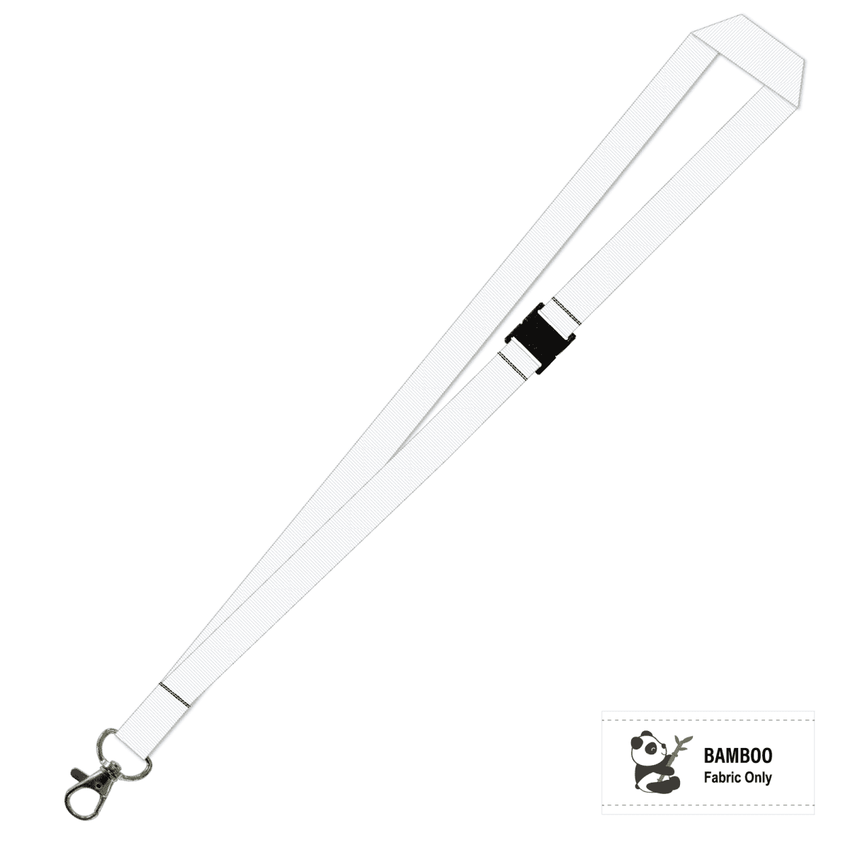 Bamboo Plain Lanyard with Carabiner and Breakaway