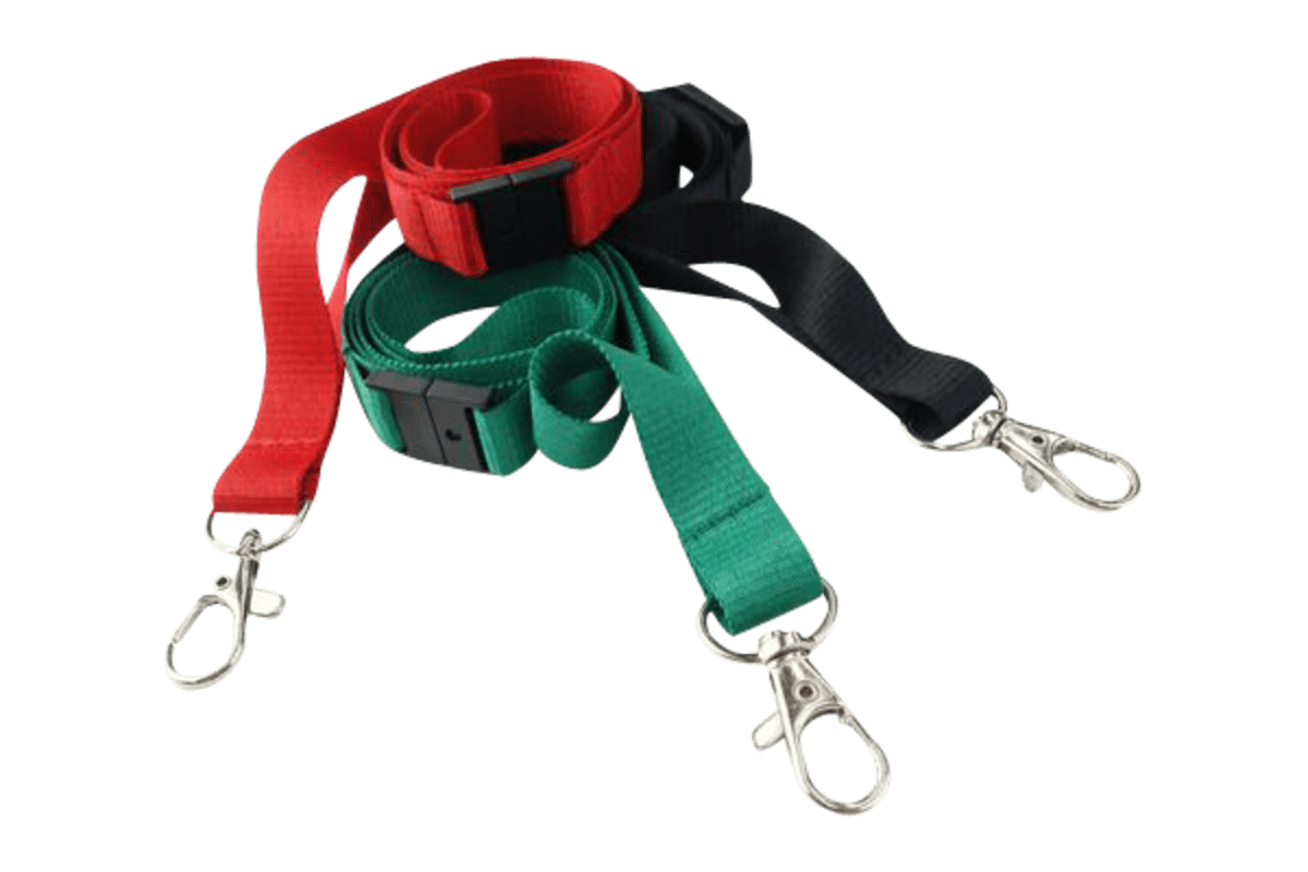 Gemini 15mm Plain Polyester Lanyard with Carabiner and Breakaway
