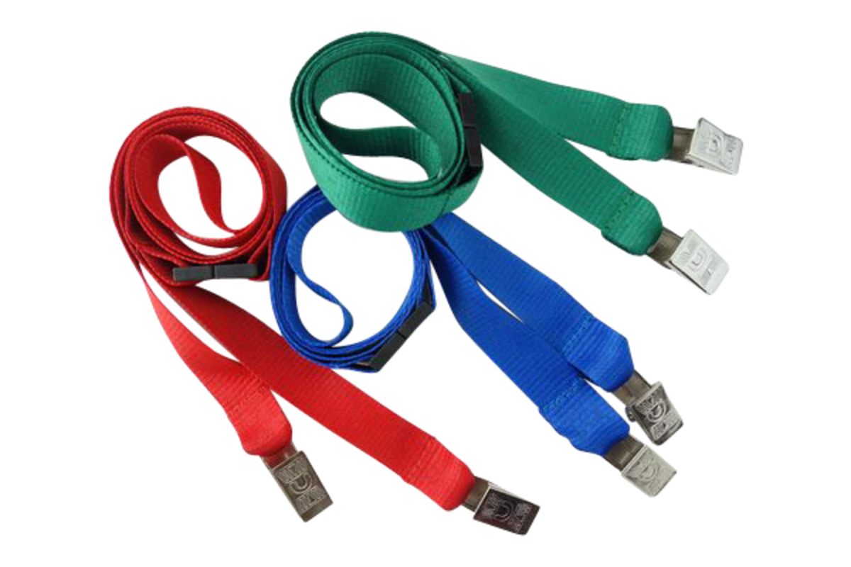Gemini 15mm Plain Polyester Lanyard with Double Alligator and Breakaway