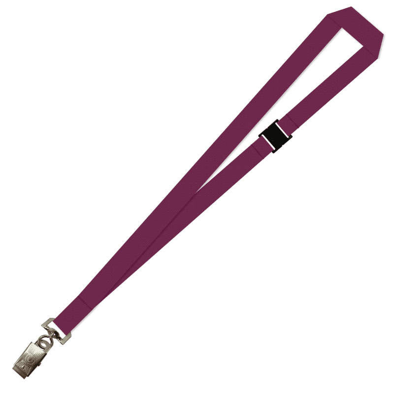 Gemini Plain Lanyard with Alligator Clip and Breakaway - 20mm Polyester