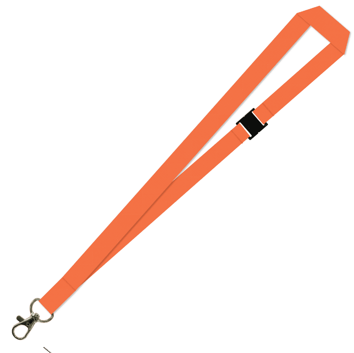 Gemini Plain Lanyard with Carabiner and Breakaway - 20mm Polyester