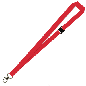 Gemini Plain Lanyard with Carabiner and Breakaway - 20mm Polyester