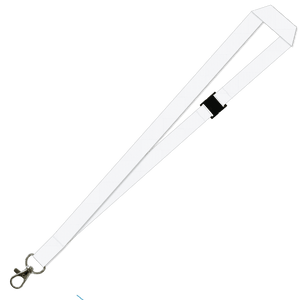 Gemini Plain Lanyard with Carabiner and Breakaway - 20mm Polyester
