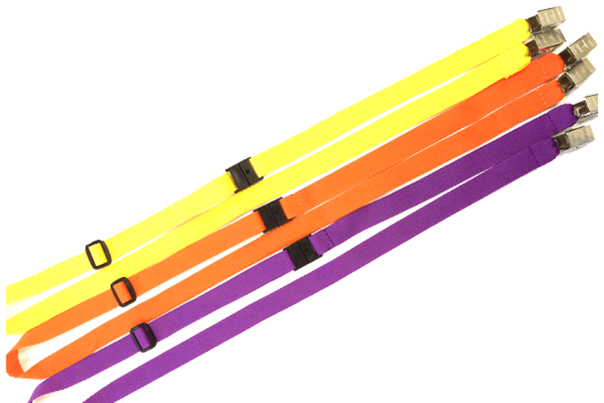 Gemini 15mm Plain Polyester ADJUSTABLE Lanyard with Double Alligators and Breakaway