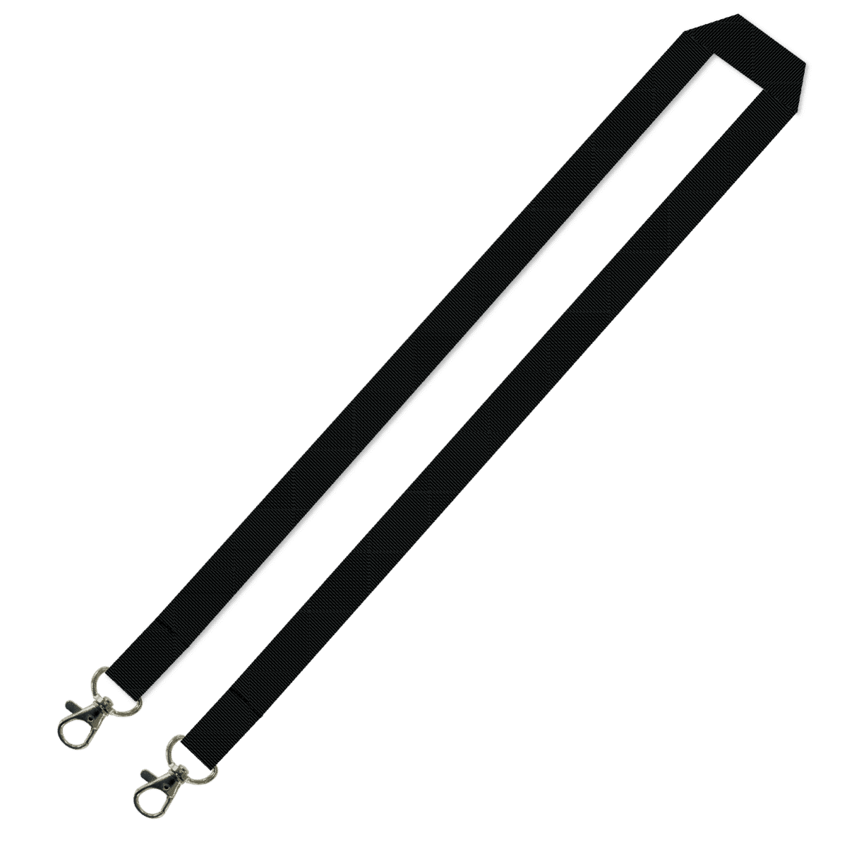 Gemini Plain Lanyard with Double Carabiner - 15mm Polyester