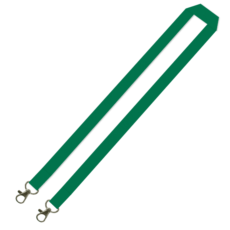 Gemini Plain Lanyard with Double Carabiner - 15mm Polyester