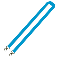 Gemini Plain Lanyard with Double Carabiner - 15mm Polyester