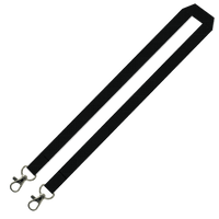 Gemini Plain Lanyard with Double Carabiner - 20mm Polyester
