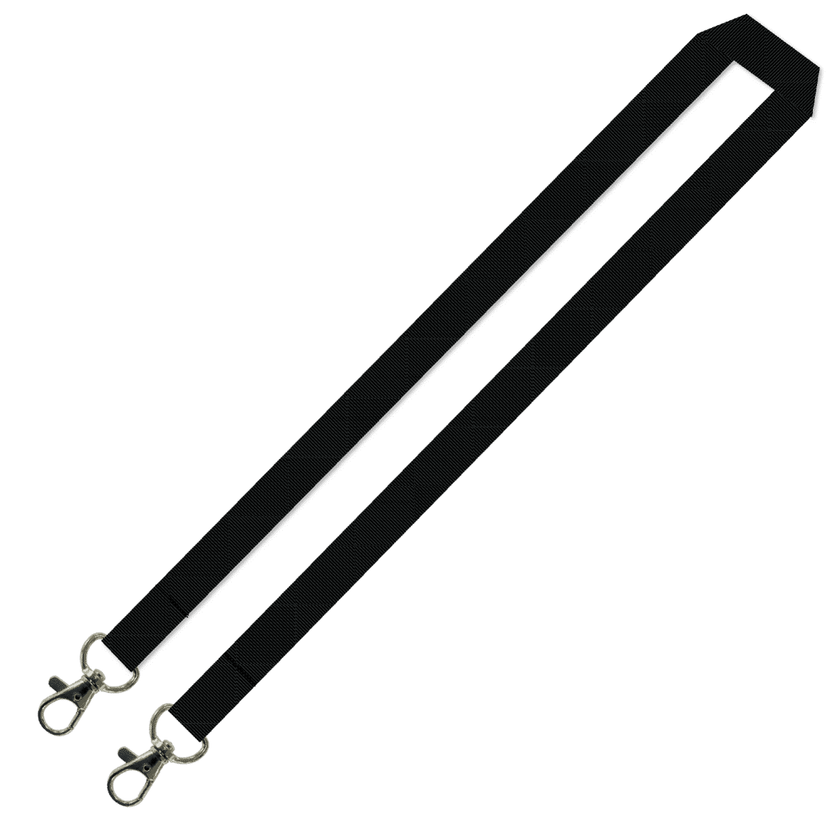 Gemini Plain Lanyard with Double Carabiner - 20mm Polyester