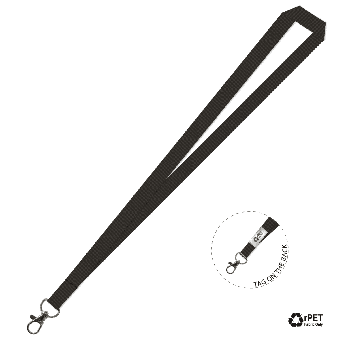 Gemini Plain Lanyard with Carabiner - 15mm rPET