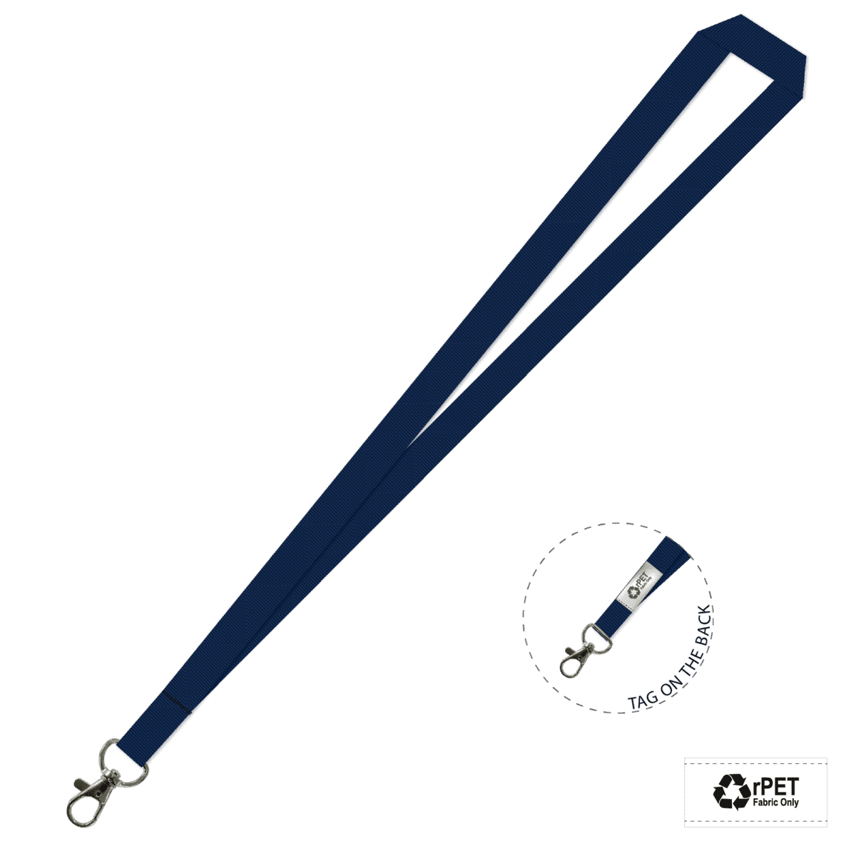 Gemini Plain Lanyard with Carabiner - 15mm rPET