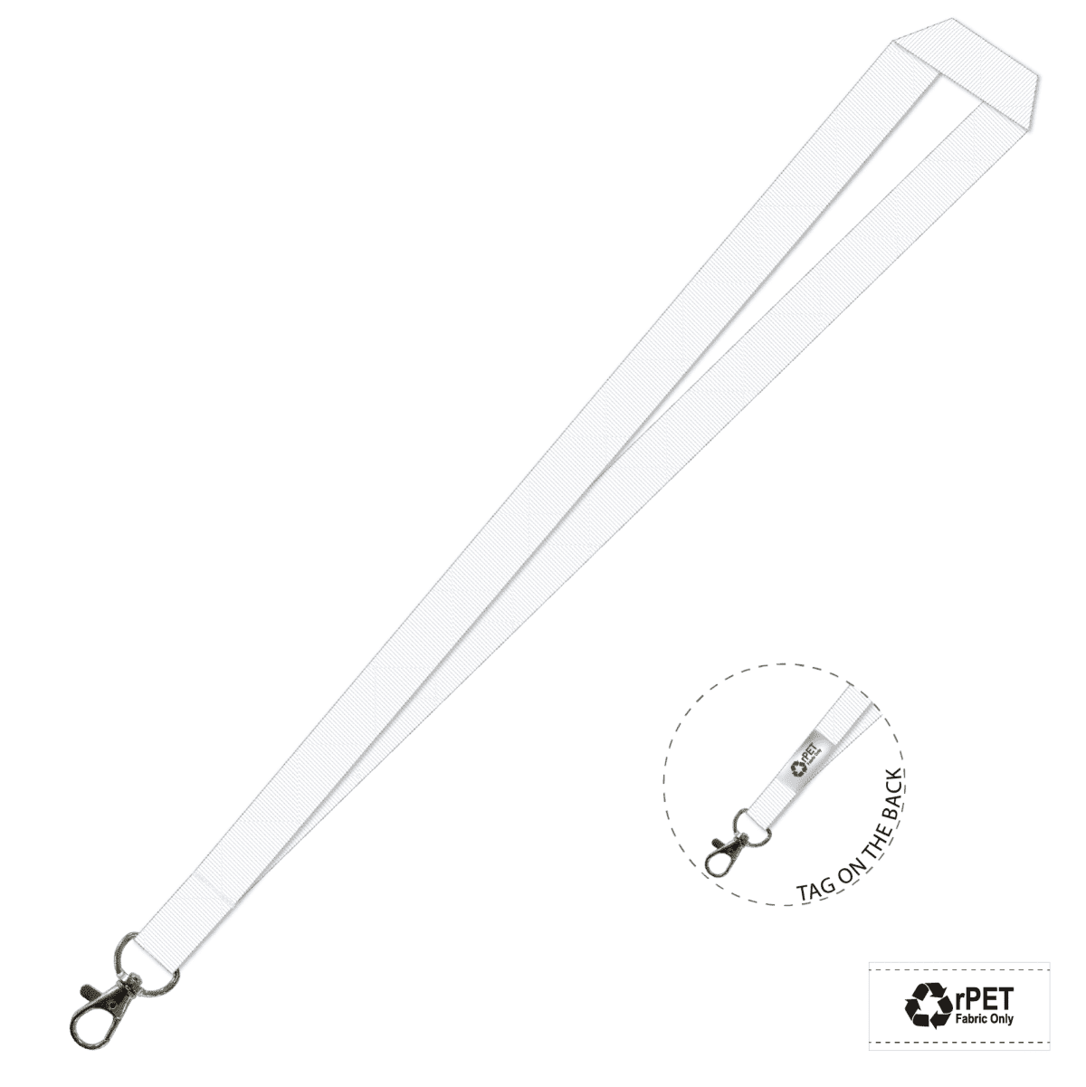 Gemini Plain Lanyard with Carabiner - 20mm rPET
